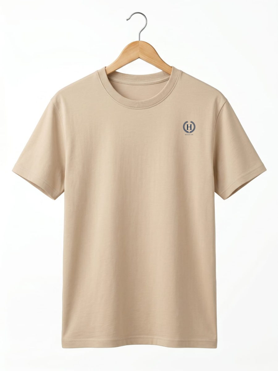 Men’s Beige Premium T-Shirt (Beadge)
