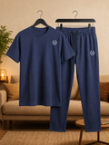Men's Summer Premium Cotton Track Suit (Blue)