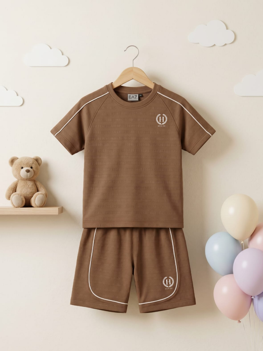 Kids Premium Cotton Nicker Suit (Brown)