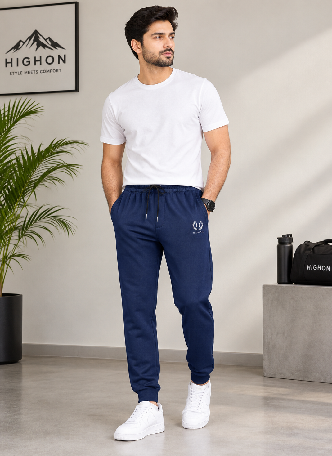 Men’s Navy Blue Casual Trouser – Premium Fit
